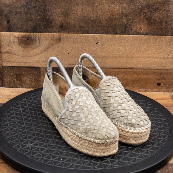 SAM EDELMAN CATHERINE PLATFORM FLATS LIGHT GREEN SUEDE CASUAL SLIP ON SIZE 6.5M - Picture 3 of 9